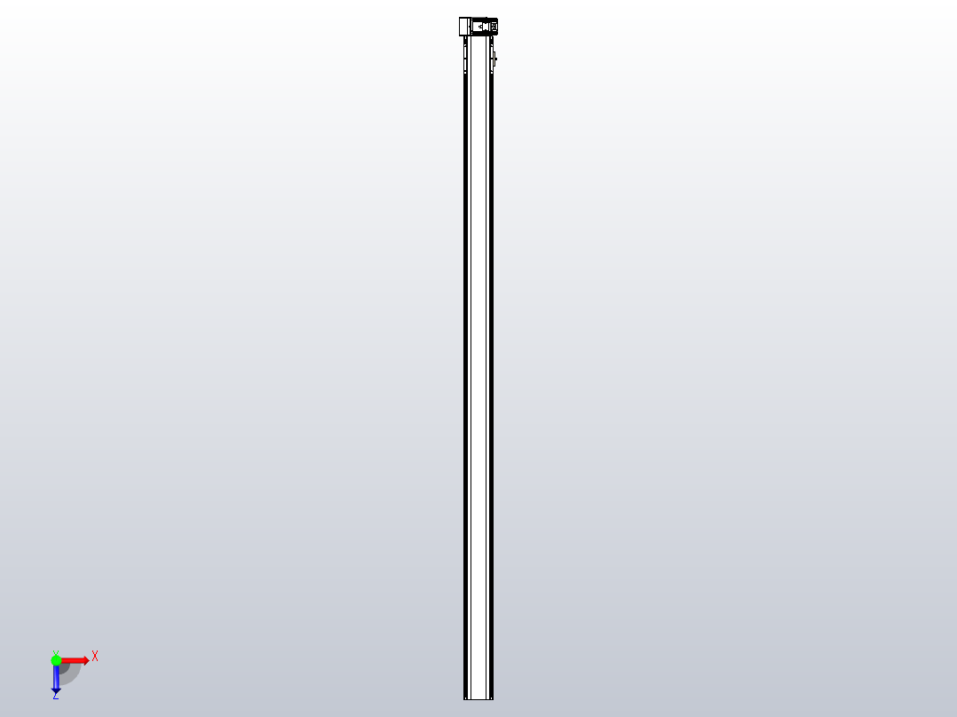 皮带直线轴半封闭可选导轨TPA-HNB-105D-90-L2200-RU-Y-P20-N3俯视图