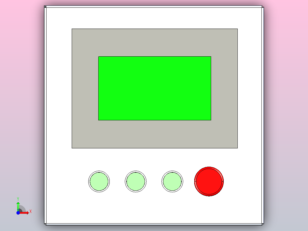 带7寸触摸屏的人机操控箱前视图