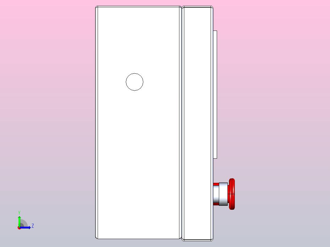 带7寸触摸屏的人机操控箱左视图