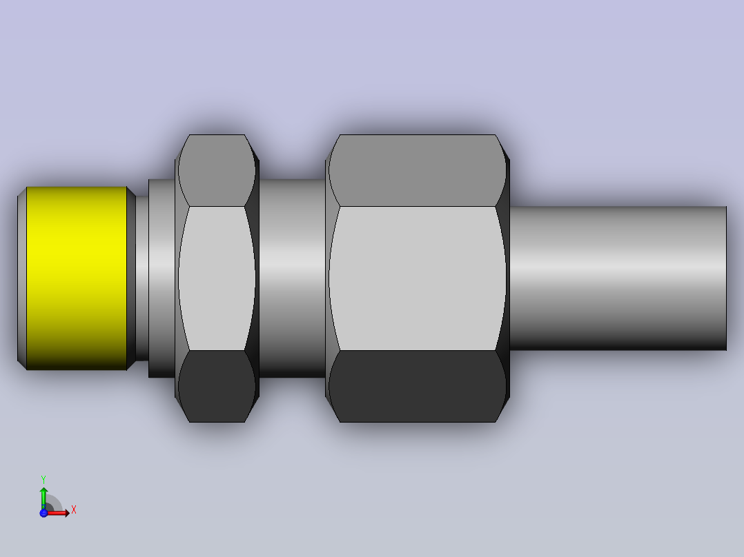 焊接式端直通管接头前视图