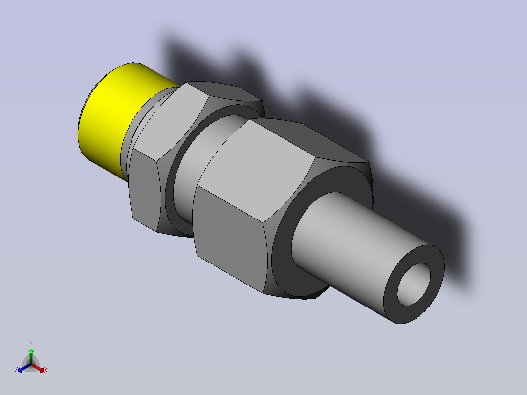 焊接式端直通管接头正等轴测图