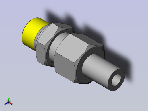 焊接式端直通管接头正等轴测缩略图