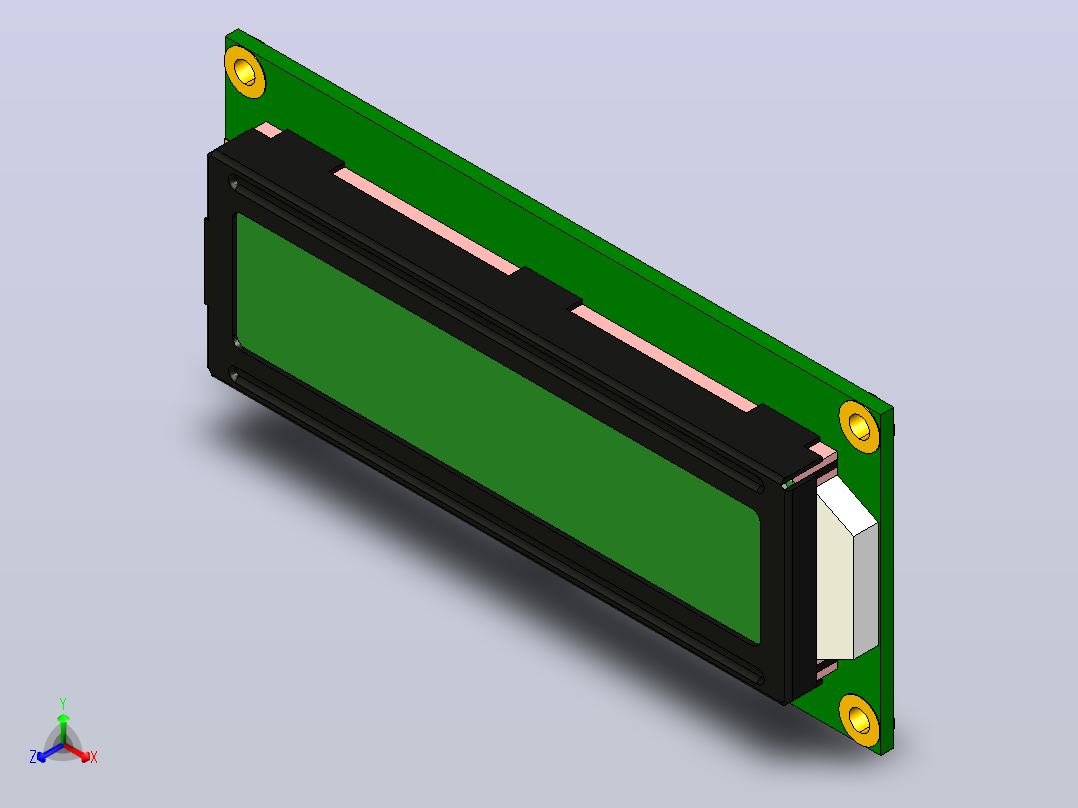 LCD模块16x2，串行UART，RSI1602-00主视图