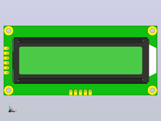 LCD模块16x2，串行UART，RSI1602-00前视缩略图