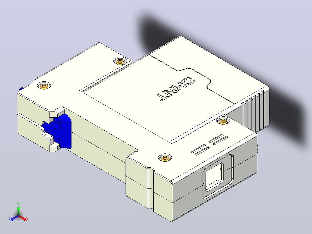 NXU-IIG E 1P电涌保护器三维模型202404主视图