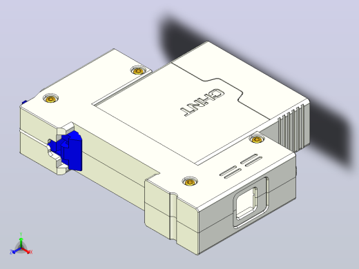 NXU-IIG E 1P电涌保护器三维模型202404