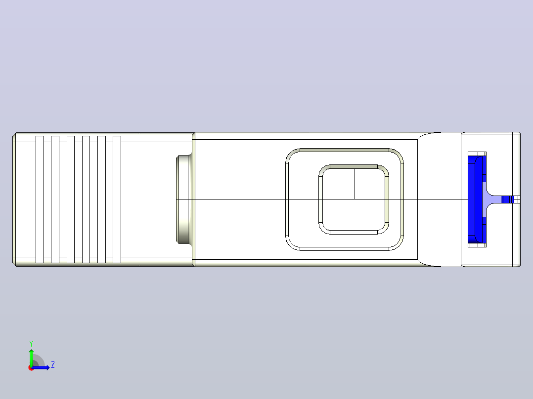 NXU-IIG E 1P电涌保护器三维模型202404左视图