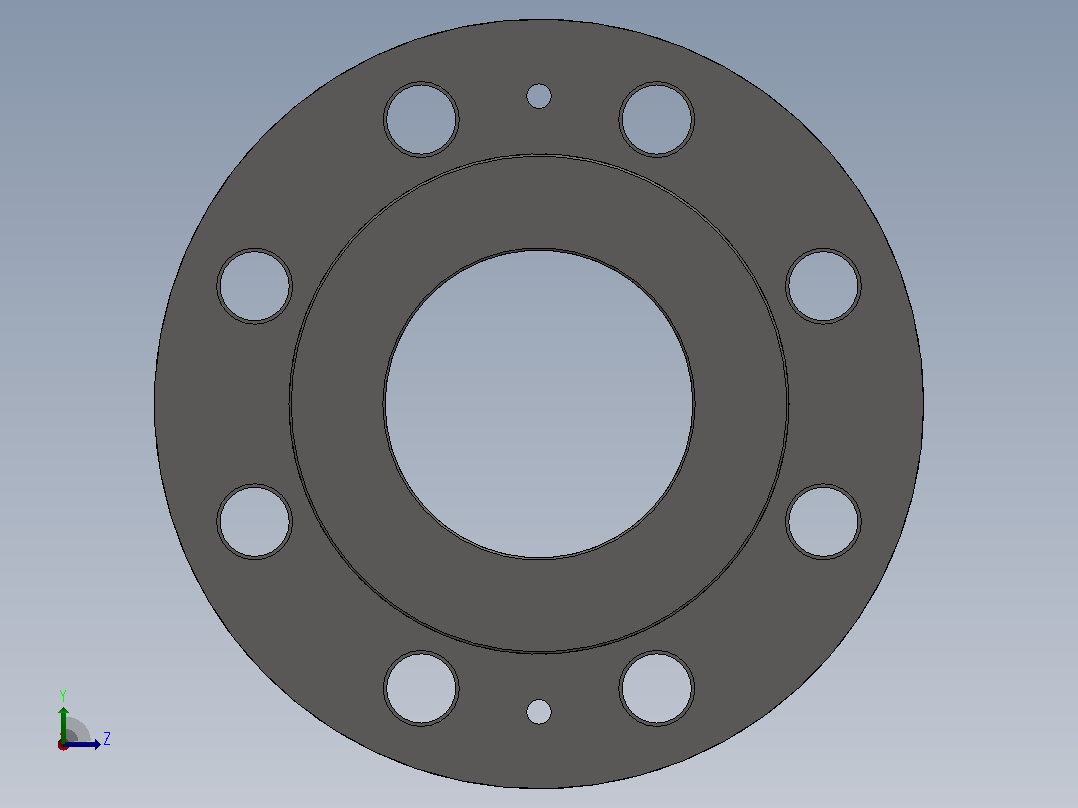 带法兰盘的滚针和双向推力圆柱滚子组合轴承 ZARF型_ZARF 40100后视图
