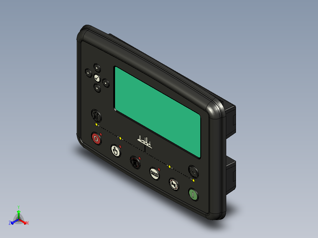 深海DSE 7320 MKII，带连接器正等轴测图