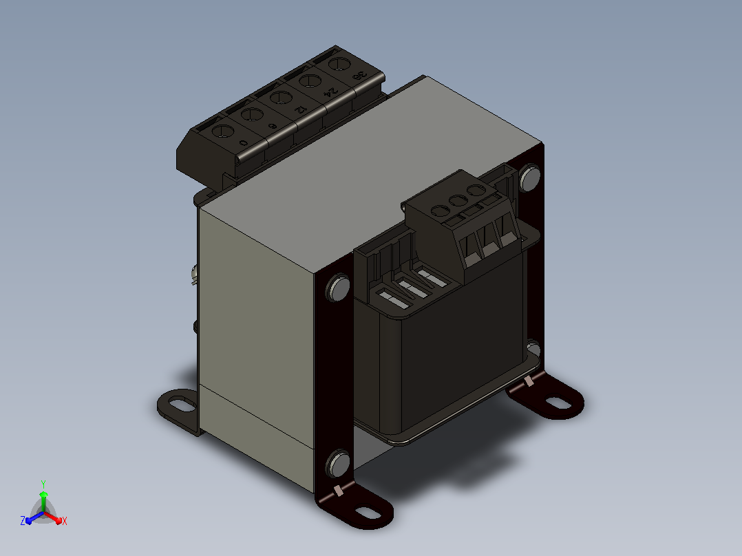 NDK-200控制变压器三维模型202407正等轴测图