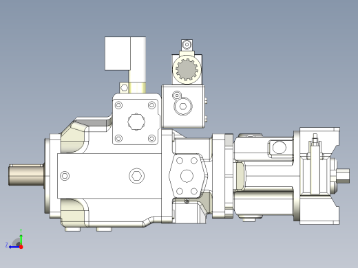 A4V A10V系列串泵[串泵KD-A4VSO40EO210R-PPB13KB3+A10VSO28DR31R-PPA12N00]右视缩略图