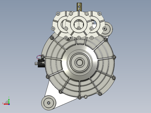 自动接合前差速集线器设计模型设备3D模型后视缩略图
