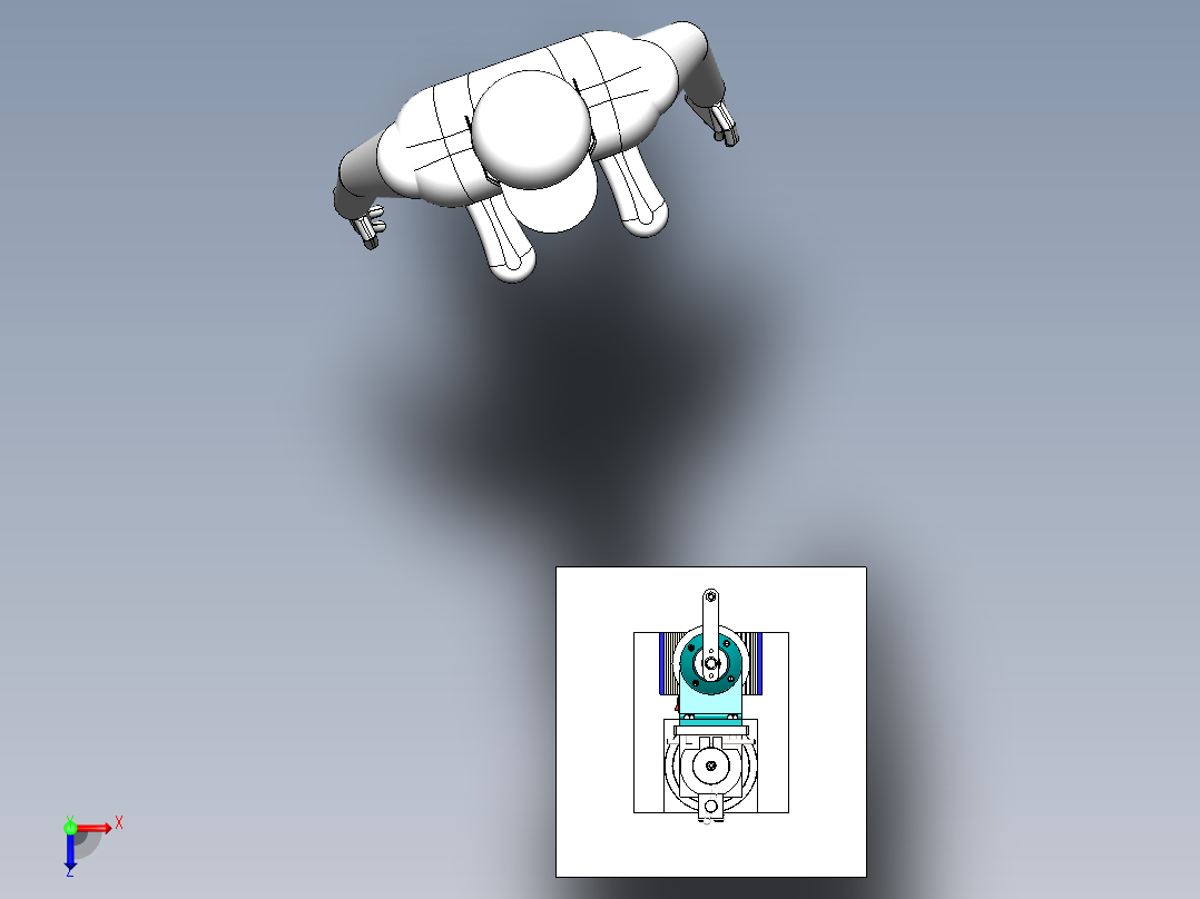 小型整流俯视图