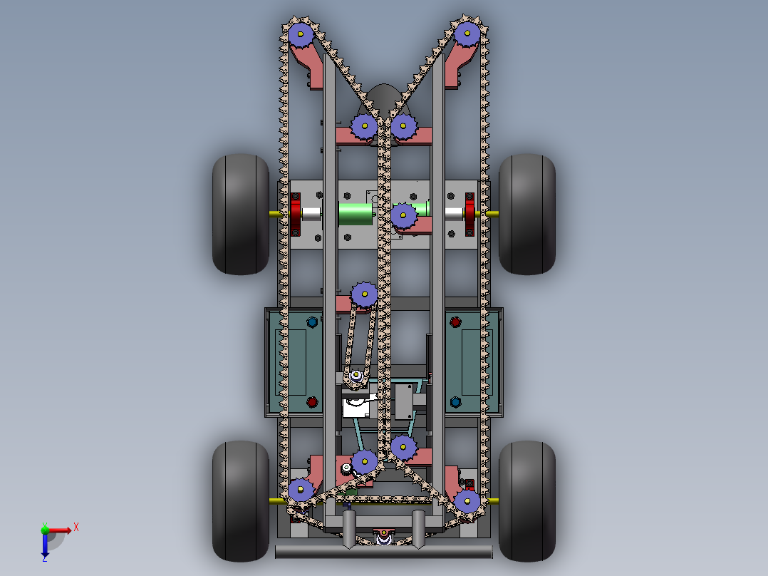 生姜收割机俯视图