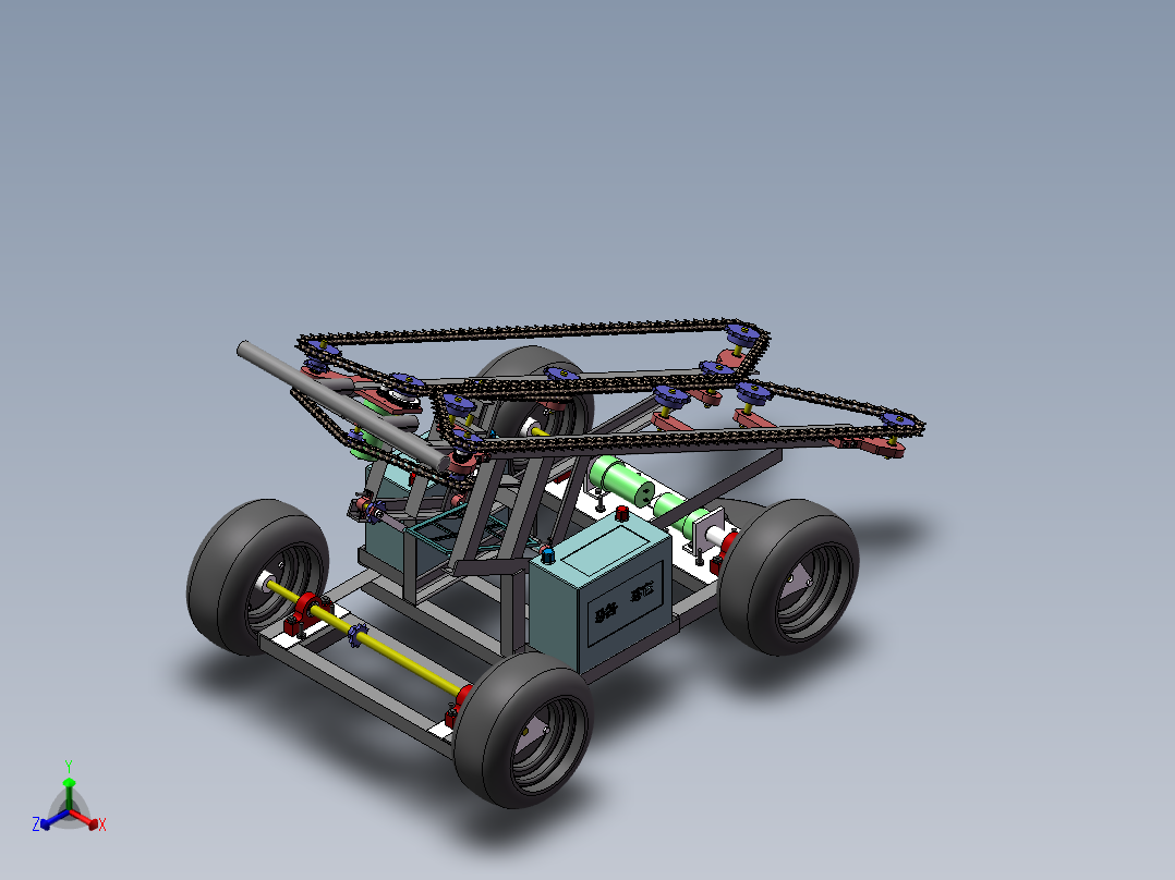 生姜收割机正等轴测图