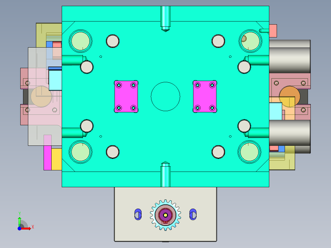 全3D螺纹模具c前视图