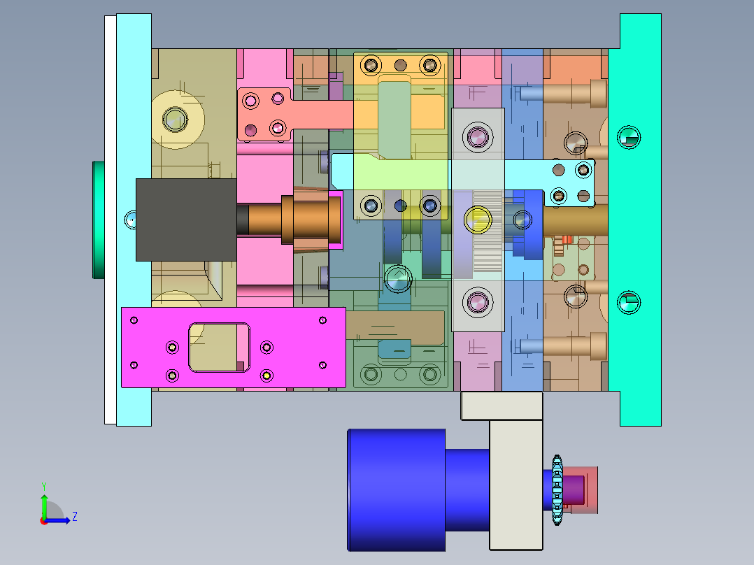 全3D螺纹模具c左视图