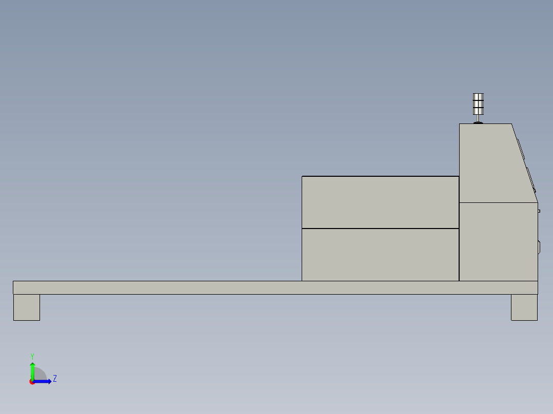 一种试验台柜左视图