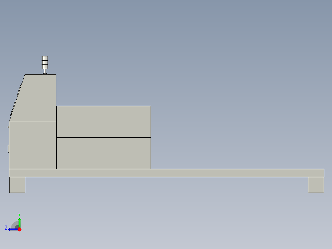 一种试验台柜右视图