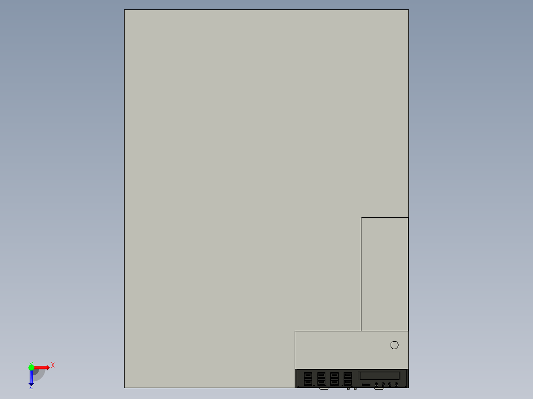 一种试验台柜俯视图