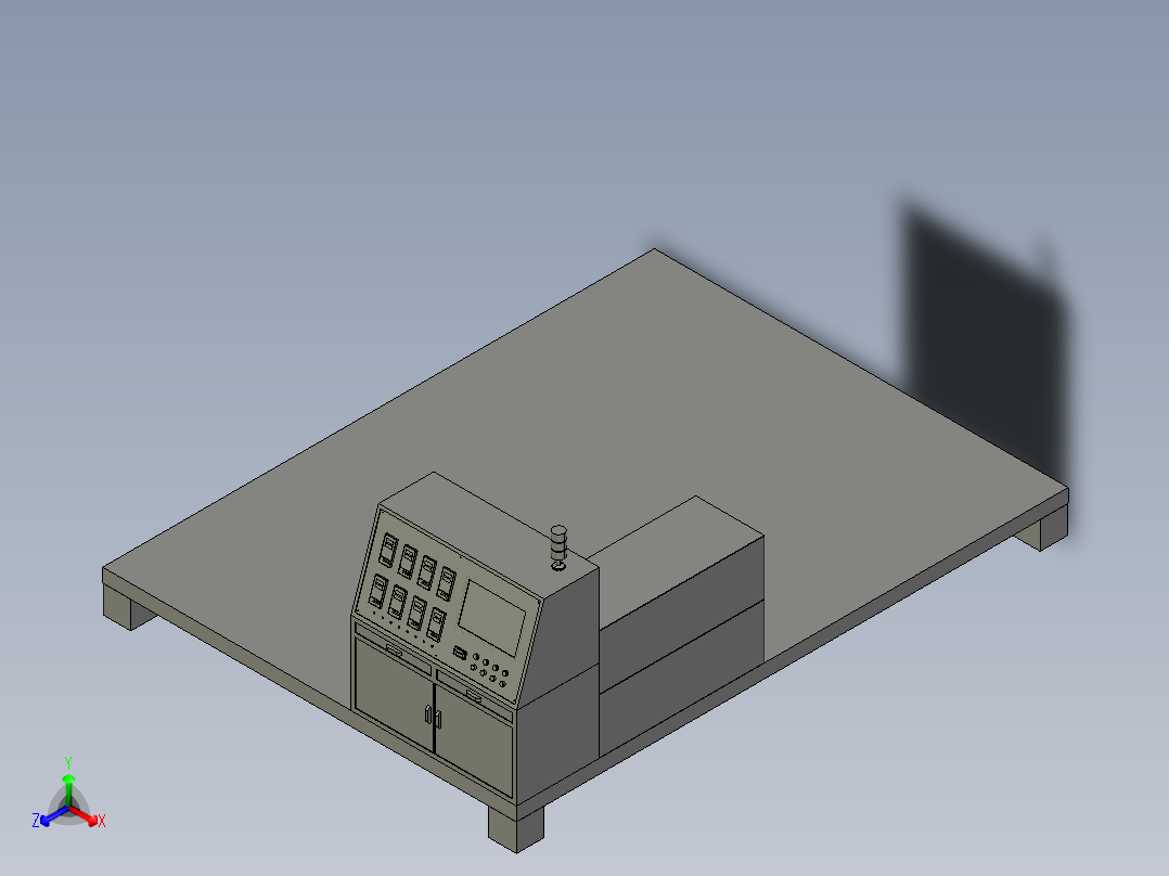 一种试验台柜正等轴测图