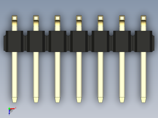 彩色公排针 100mil 2.54mm 系列-DS1022_black_14p_100mil_TypeSMT_rev1.0俯视缩略图