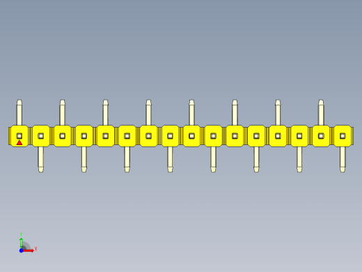 彩色公排针 100mil 2.54mm 系列-DS1022_yellow_16p_100mil_Type_SMT_R1_rev1.0前视缩略图
