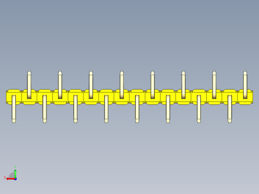 彩色公排针 100mil 2.54mm 系列-DS1022_yellow_16p_100mil_Type_SMT_R1_rev1.0后视缩略图