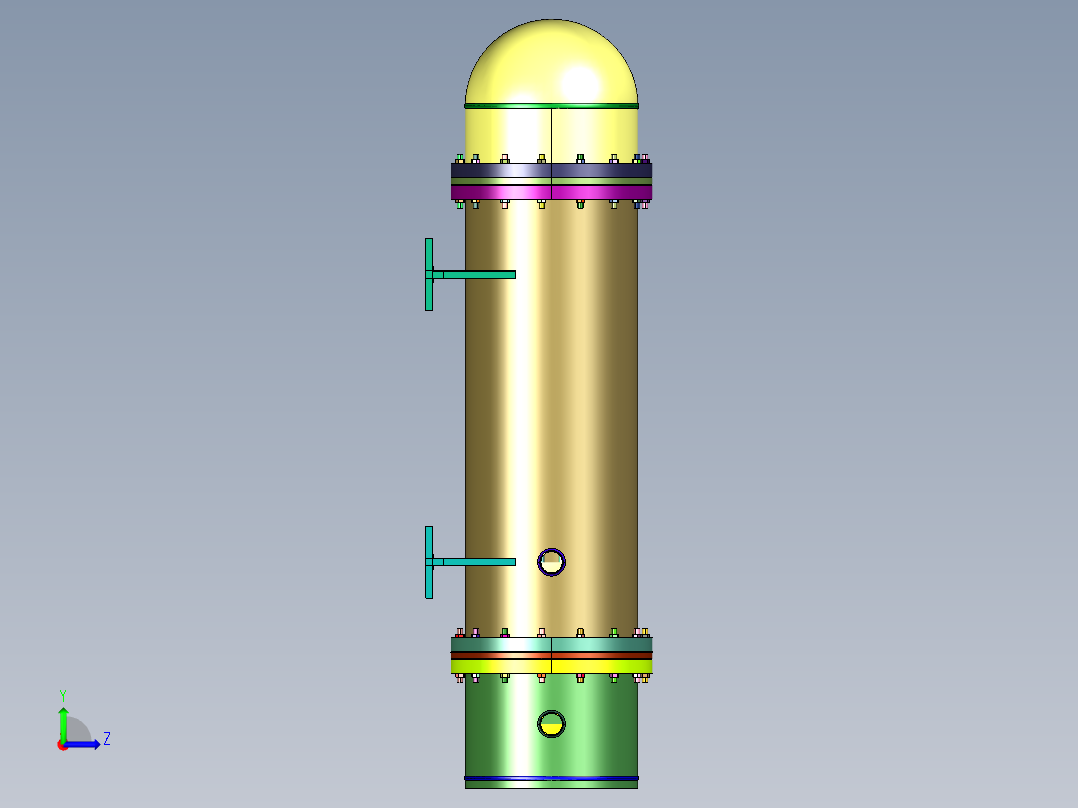 卧式容积式水水换热器左视图