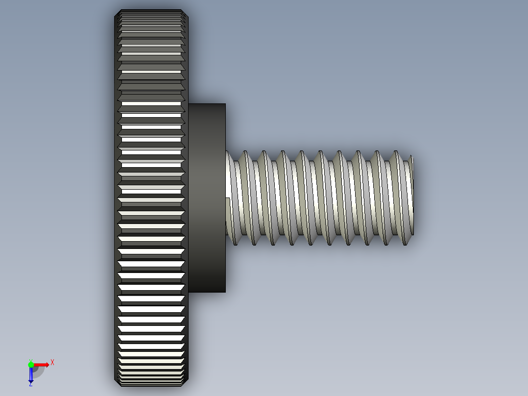 滚花旋钮-Knurled Knob 0.25x1.000x0.500.STEP俯视图