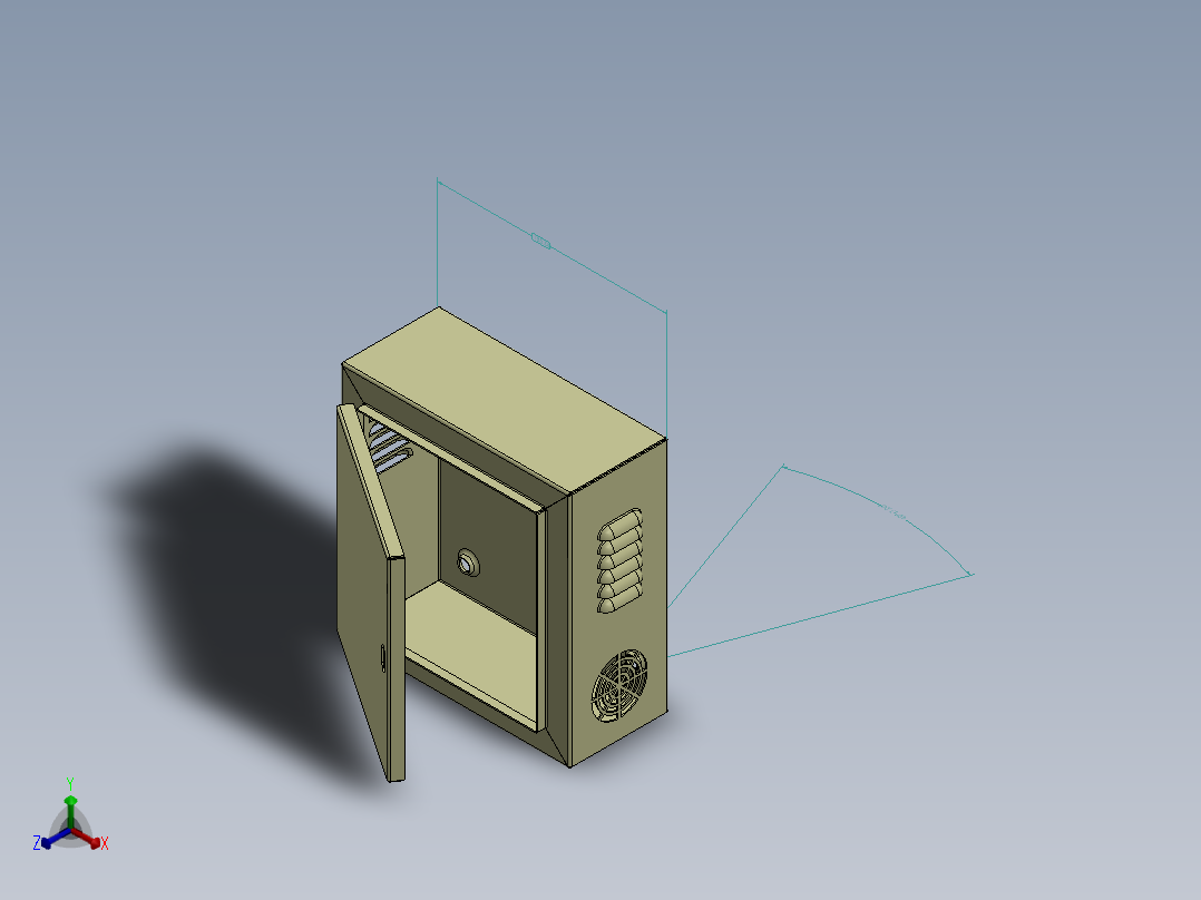 电器柜 电控柜 (52) 机械设计素材正等轴测图