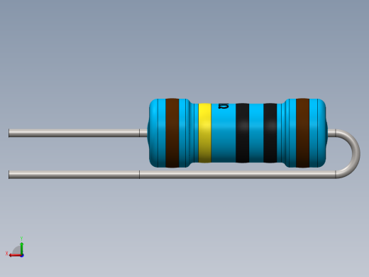 电容器 二极管 电阻器-Resistor Vertical 1M Ohm 1W后视缩略图