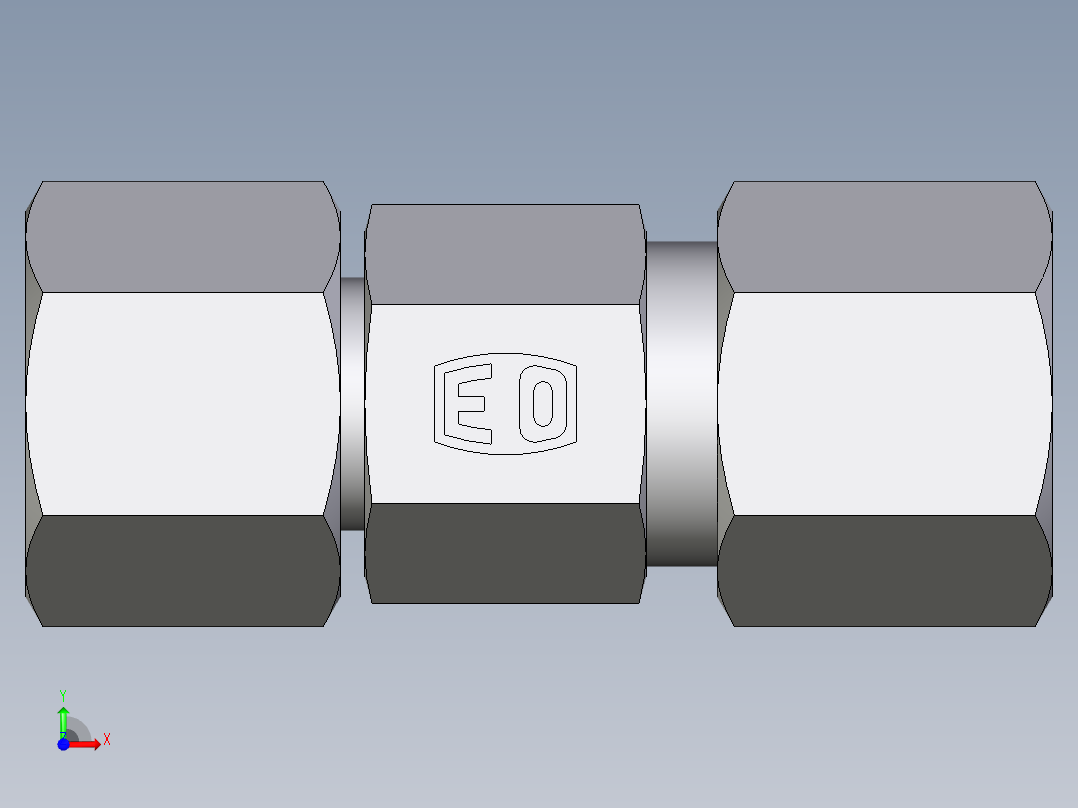 卡套式工业通用硬管接头EO_Distance_piece_adapter_DA08SCF前视图