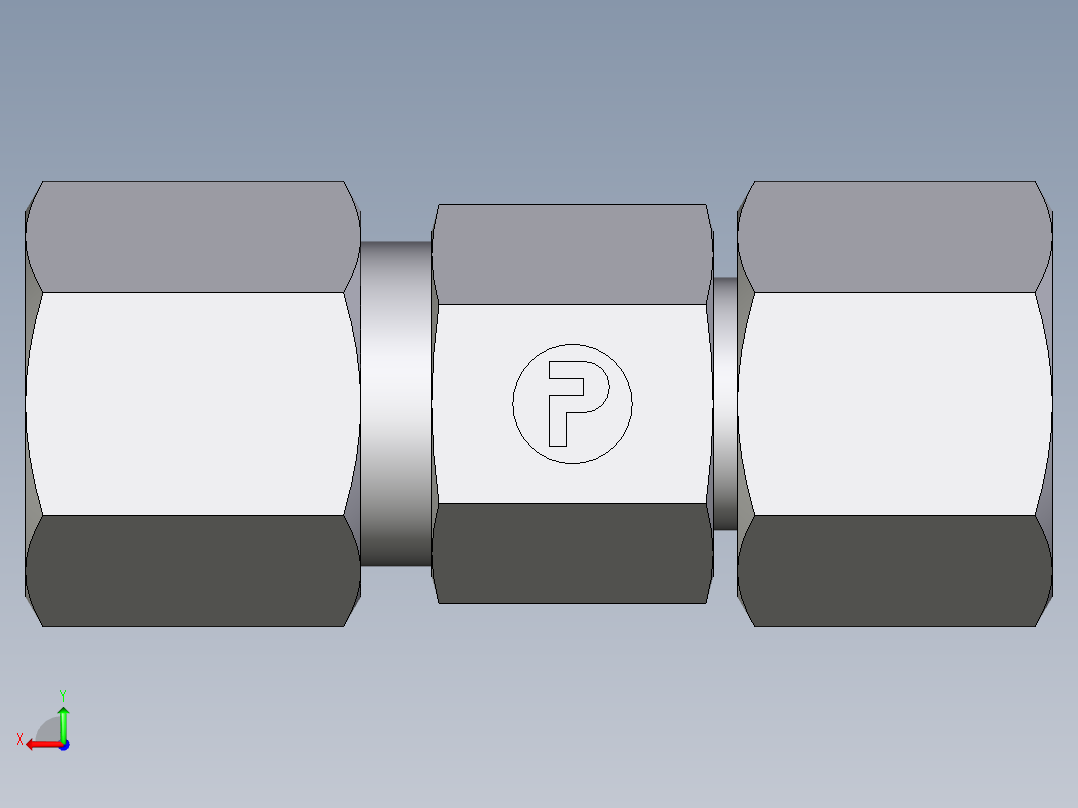 卡套式工业通用硬管接头EO_Distance_piece_adapter_DA08SCF后视图