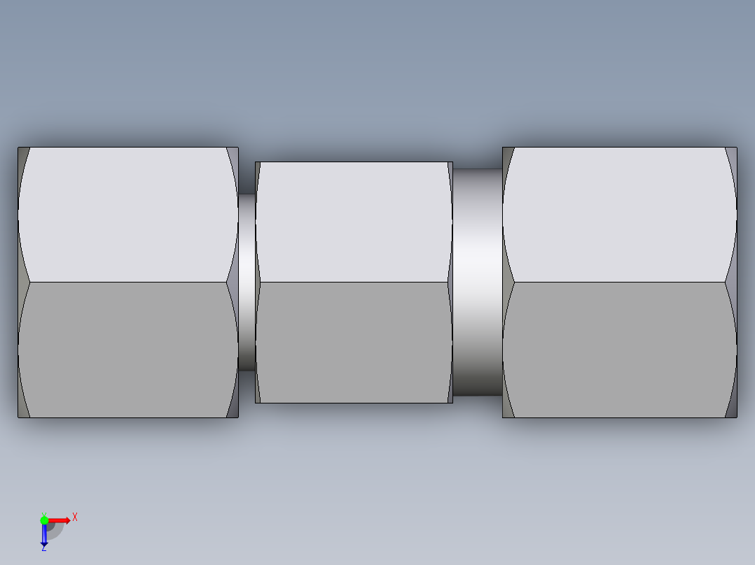 卡套式工业通用硬管接头EO_Distance_piece_adapter_DA08SCF俯视图