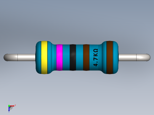 电容器 二极管 电阻器-Resistor 4.7K Ohm Blue俯视缩略图
