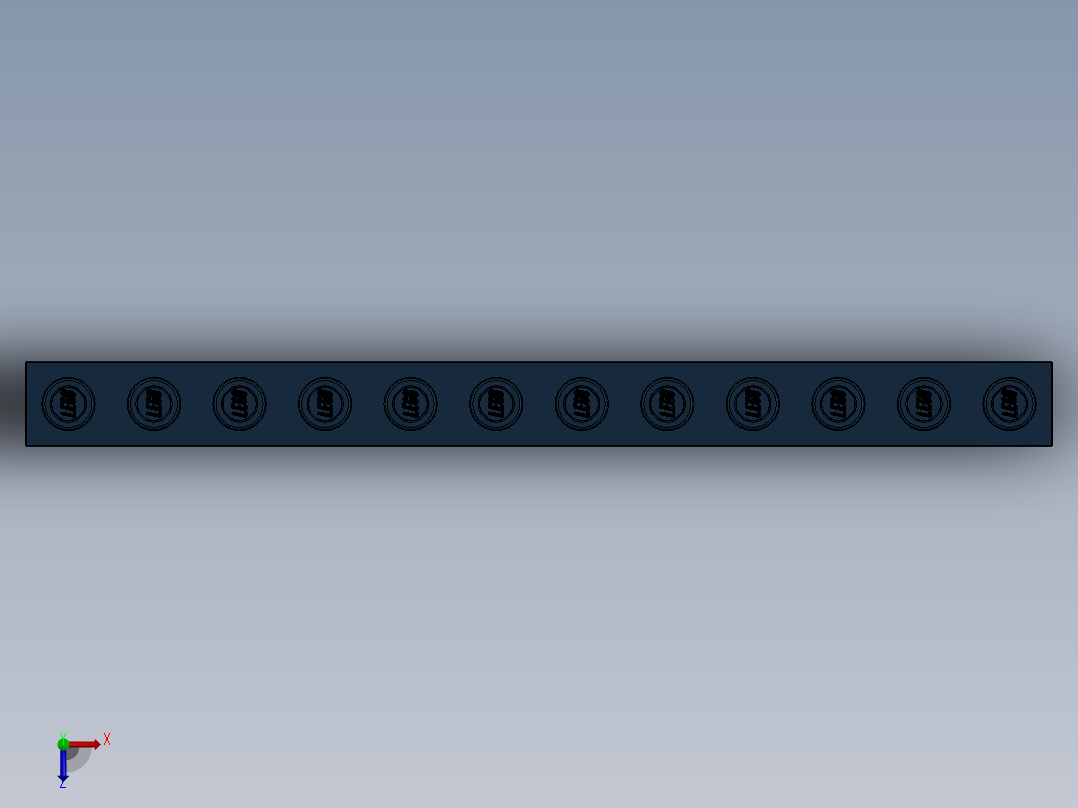 乐高机械组积木（横梁）-4227700 - 3895 Earth (Navy) Blue Technic Brick 1 x 12 with Holes俯视图