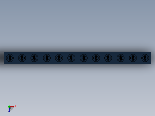 乐高机械组积木（横梁）-4227700 - 3895 Earth (Navy) Blue Technic Brick 1 x 12 with Holes俯视缩略图