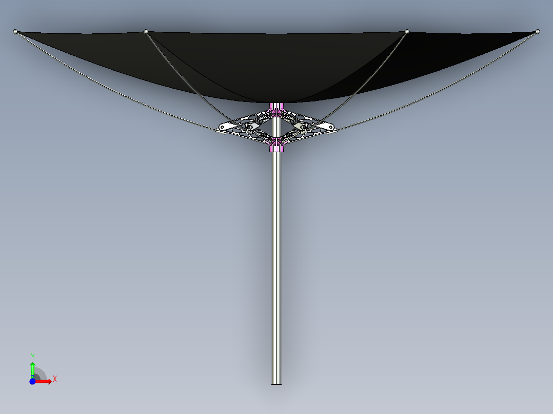 倒置雨伞模型前视图