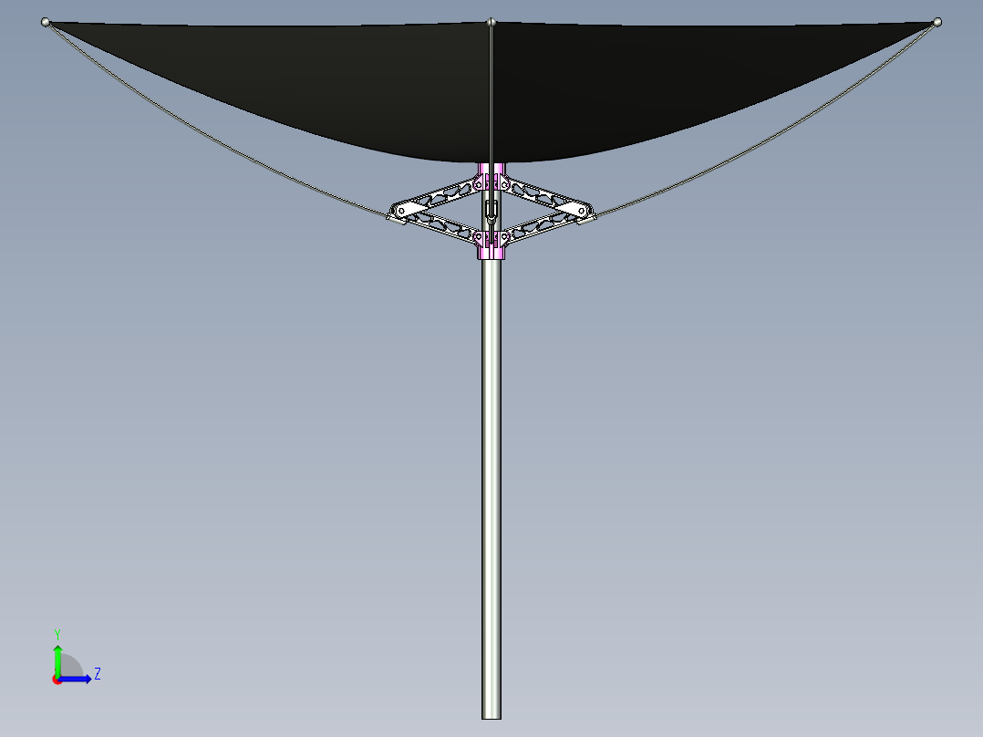 倒置雨伞模型左视图