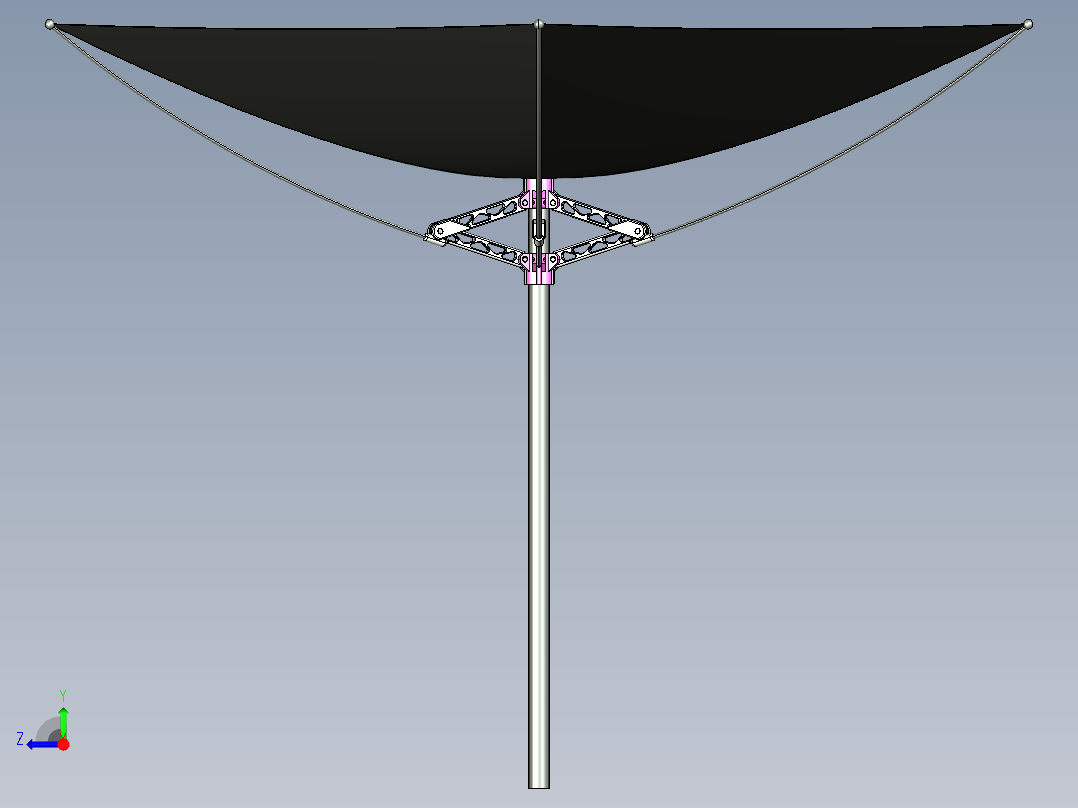 倒置雨伞模型右视图