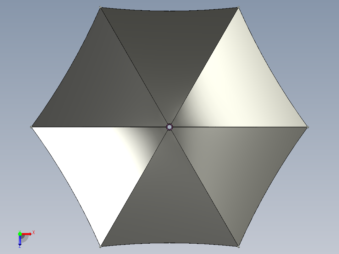 倒置雨伞模型俯视图