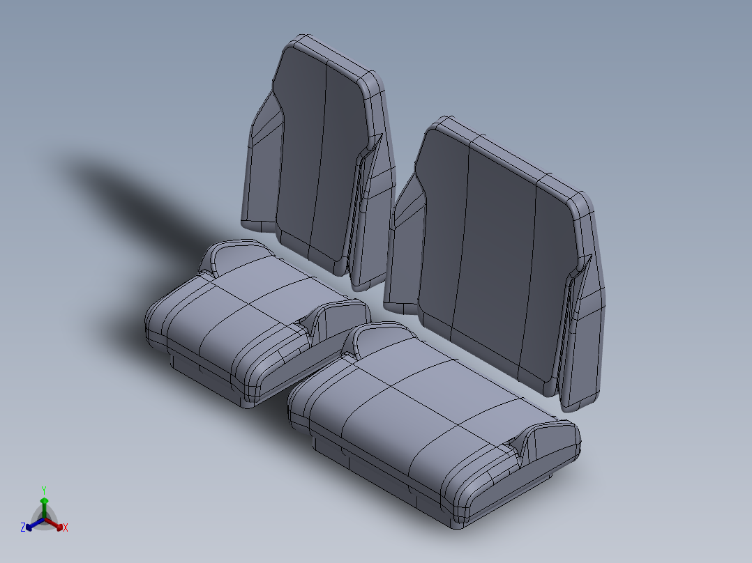 汽车座椅 (32)正等轴测图