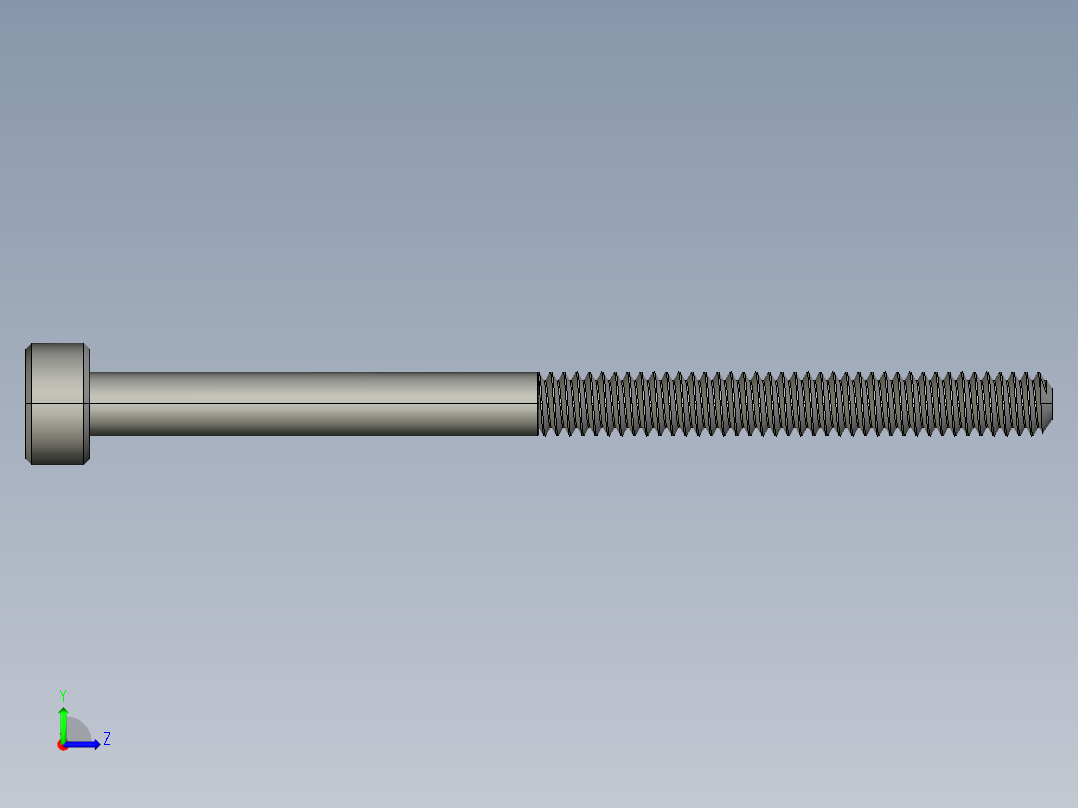 M2-M2 x 0.4mm Thread 30mm LONG SOCKET HEAD CAP SCREW.STEP左视图