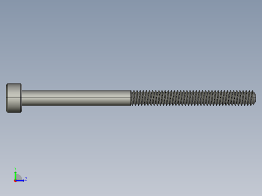 M2-M2 x 0.4mm Thread 30mm LONG SOCKET HEAD CAP SCREW.STEP左视缩略图
