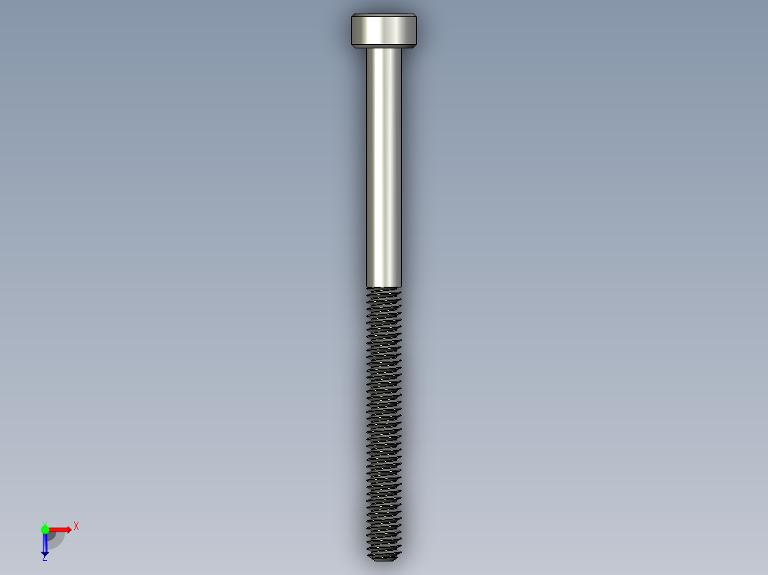 M2-M2 x 0.4mm Thread 30mm LONG SOCKET HEAD CAP SCREW.STEP俯视图