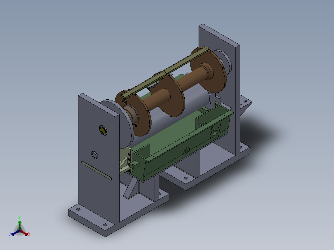 精装书壳的涂胶机构正等轴测图