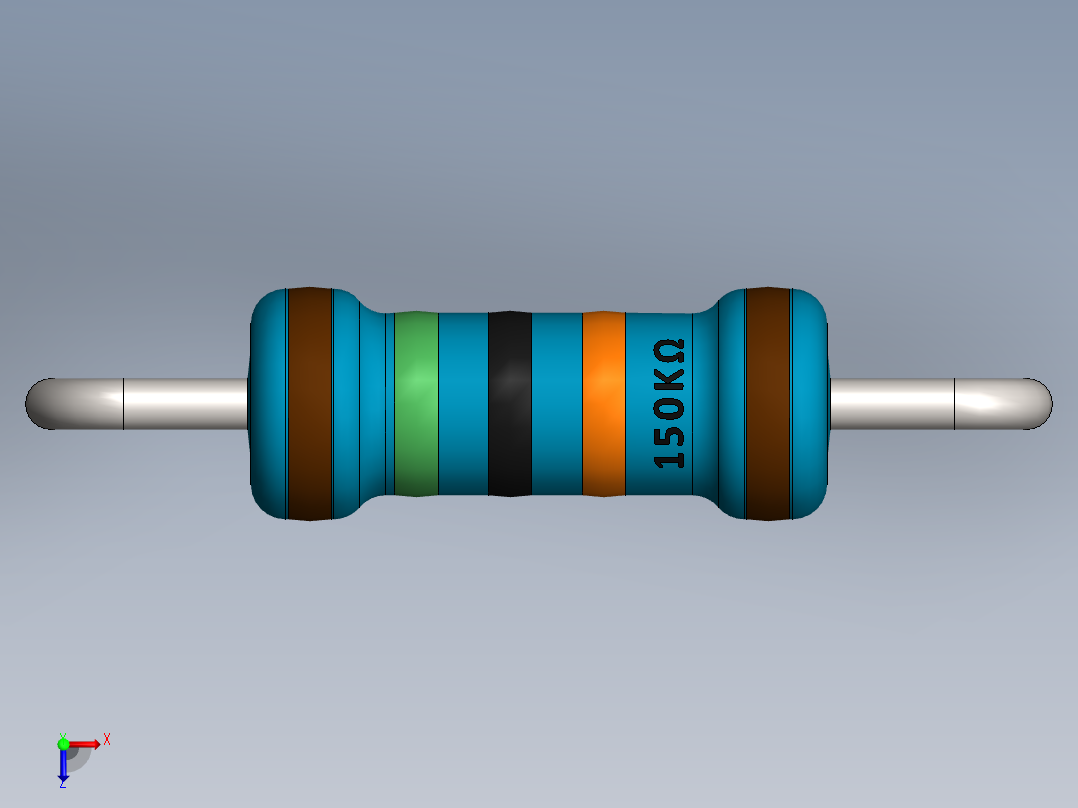 电容器 二极管 电阻器-Resistor 150K Ohm Blue主视图