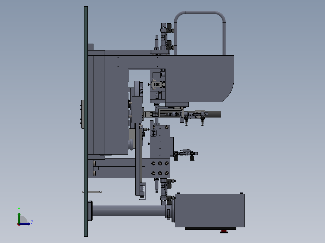 自动检测电机设备（sw18可编辑+工程图+BOM）左视图