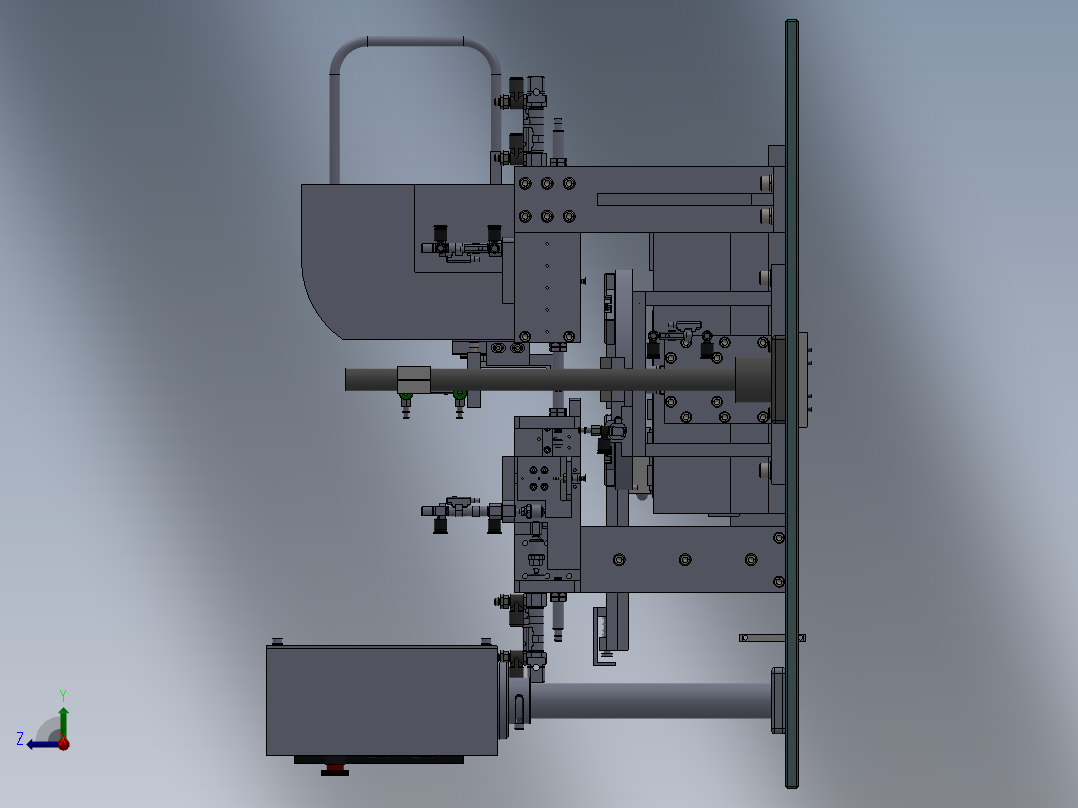 自动检测电机设备（sw18可编辑+工程图+BOM）右视图